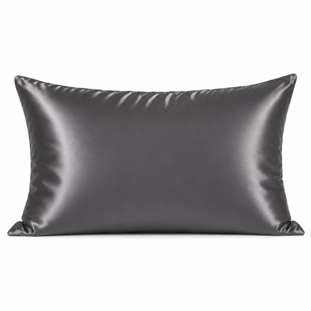 Taie d'oreiller en soie de mûrier grise LuvieSilk