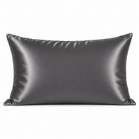 Taie d'oreiller en soie de mûrier grise LuvieSilk
